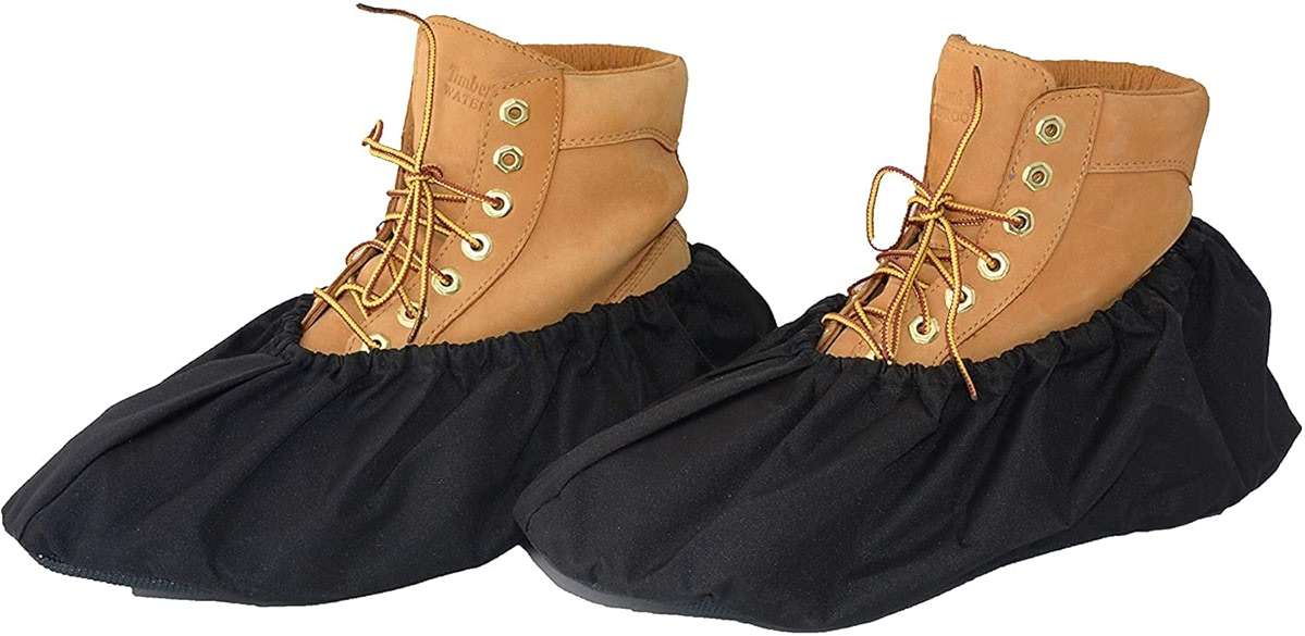 2 Pairs Non Slip waterproof Reusable shoe Covers for contrators and Carpet Floor Protection, Machine Washable. SMALL - Image 4