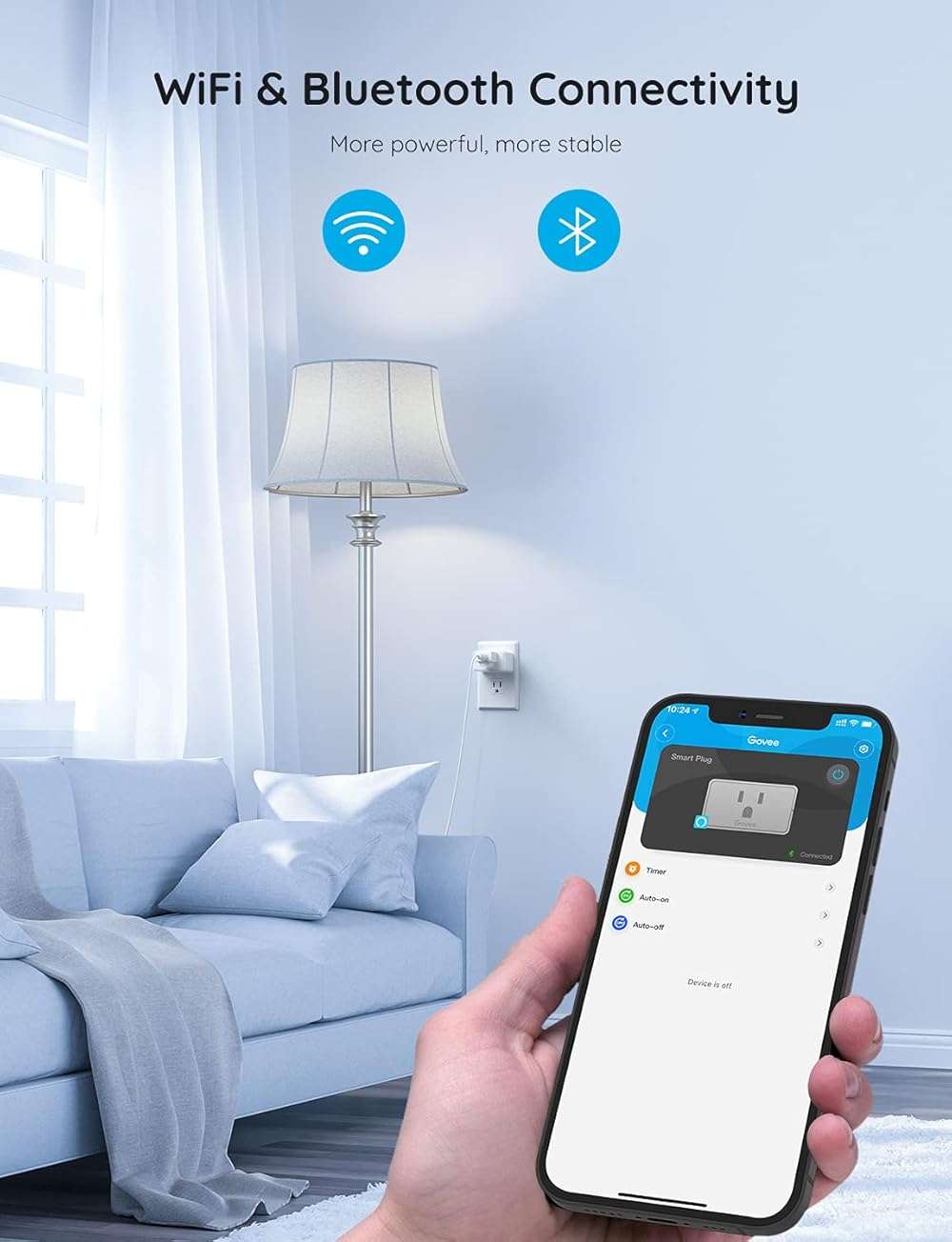 Govee Smart Plug 15A, WiFi Bluetooth Outlets 4 Pack Work with Alexa and Google Assistant, WiFi Plugs with Multiple Timers, Govee Home APP Group Control Remotely, No Hub Required, ETL&FCC Certified - Image 8