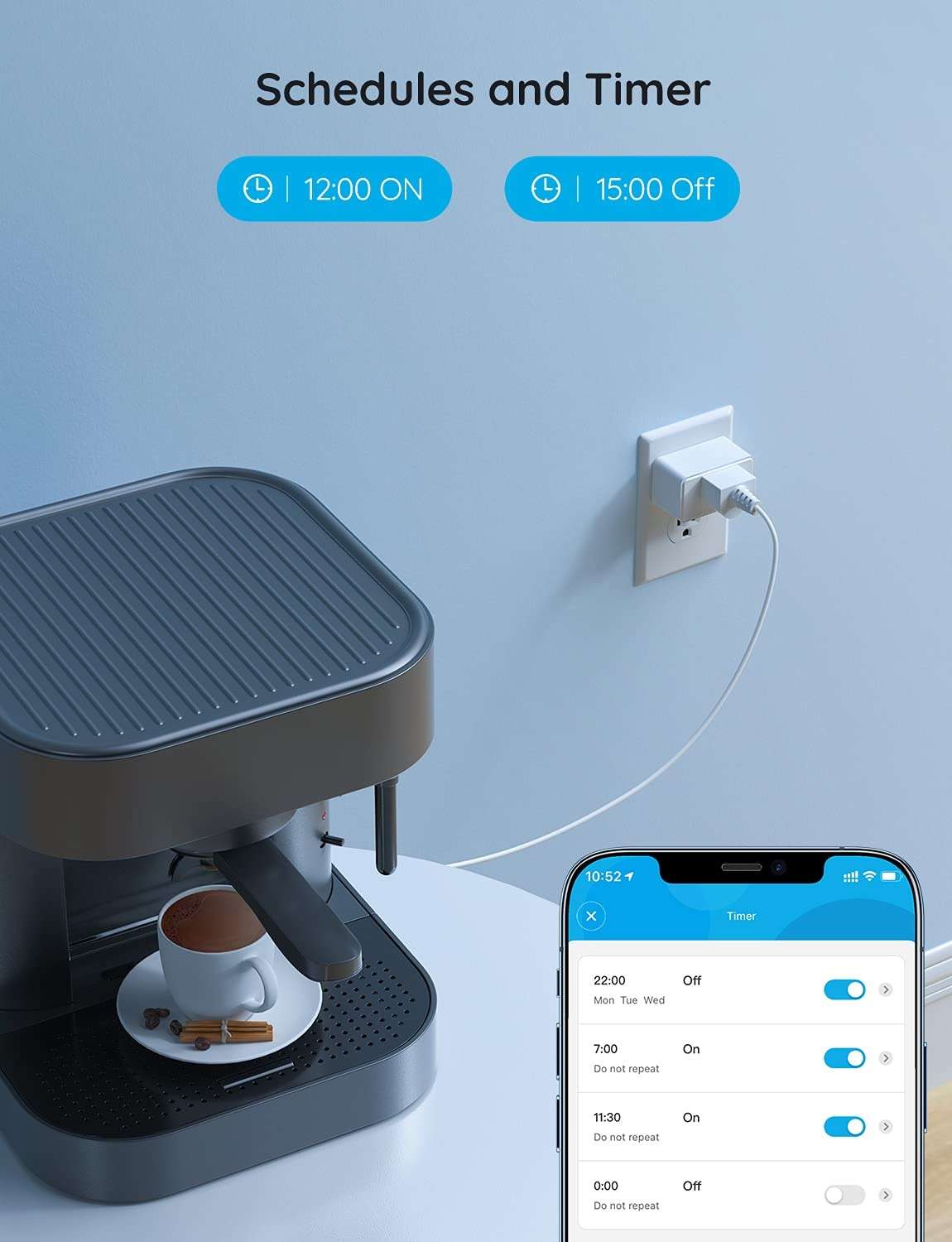 Govee Smart Plug 15A, WiFi Bluetooth Outlets 4 Pack Work with Alexa and Google Assistant, WiFi Plugs with Multiple Timers, Govee Home APP Group Control Remotely, No Hub Required, ETL&FCC Certified - Image 9