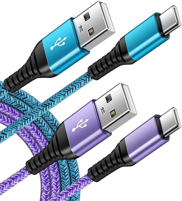 C Charger Cord Fast Charging USB Type C Cable Android Charger Cables 6FT 2Pack for Samsung Galaxy S26 S25 S24 S23 S22 S21 S20 Ultra S20+ Note 20 10 S10 S9 Plus A12 A11 A52 Google Pixel 6 5 4 4a 3a XL - Image 1
