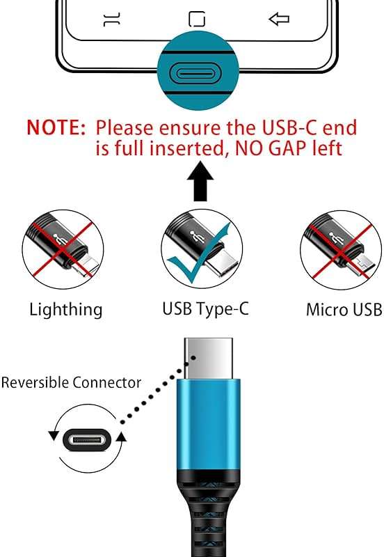 C Charger Cord Fast Charging USB Type C Cable Android Charger Cables 6FT 2Pack for Samsung Galaxy S26 S25 S24 S23 S22 S21 S20 Ultra S20+ Note 20 10 S10 S9 Plus A12 A11 A52 Google Pixel 6 5 4 4a 3a XL - Image 2