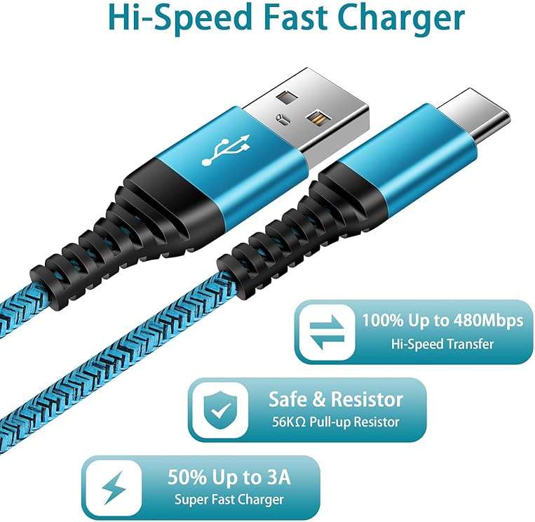 C Charger Cord Fast Charging USB Type C Cable Android Charger Cables 6FT 2Pack for Samsung Galaxy S26 S25 S24 S23 S22 S21 S20 Ultra S20+ Note 20 10 S10 S9 Plus A12 A11 A52 Google Pixel 6 5 4 4a 3a XL - Image 4