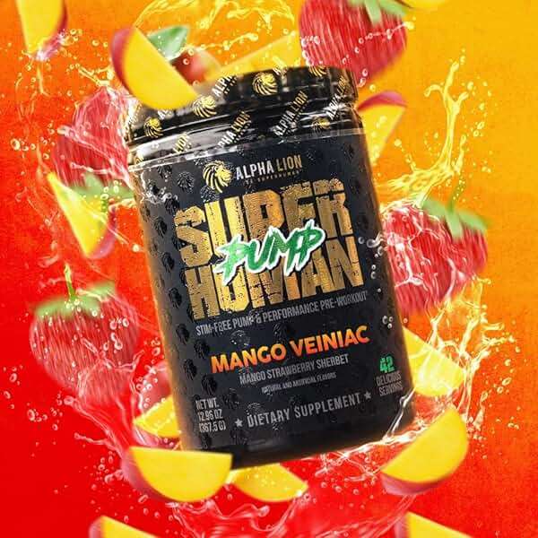 ALPHA LION Superhuman Pump Pre Workout Powder, Nootropic Caffeine & Stim Free Preworkout Supplement, Nitric Oxide Booster, Muscle Gainer, Energy & Focus (42 Servings, Mango Veiniac Flavor) - Image 9