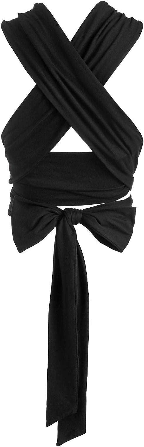 ZAFUL Womens Ribbed Halter Crop Top Ruched Lace-up Cropped Cami Bandana Top Criss Cross Wrap Print Tank Top - Image 5