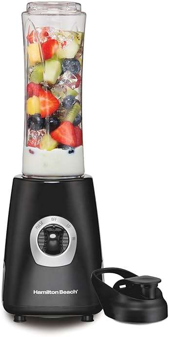 Hamilton Beach Go Sport Portable Blender For Smoothies With 20 Oz. Blend-In Personal Travel Jar, 600 Watt Motor And Stainless Steel Blades For Powerful Blending Performance, Black (51143G) - Image 1