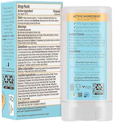 BABO Botanicals Sensitive Baby Mineral Sunscreen Stick SPF 50-70% Organic Ingredients - Zinc Oxide - NSF & Made Safe Certified - EWG Verified - Water Resistant - Fragrance-Free - for Babies & Kids - Image 2