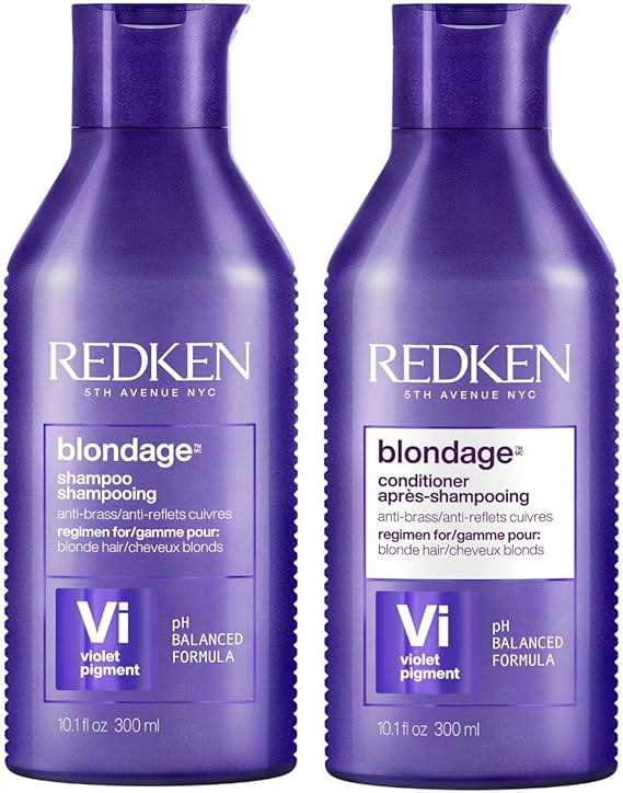 Redken Blondage Purple Shampoo and Conditioner Set For Blonde & Highlighted Hair - Neutralizes Brass & Moisturizes Hair With Pure Violet Pigments, Color Depositing, 10.1 Fl Oz (Pack of 2) - Image 1