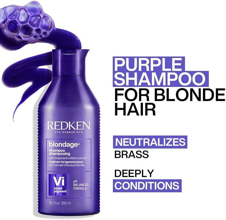 Redken Blondage Purple Shampoo and Conditioner Set For Blonde & Highlighted Hair - Neutralizes Brass & Moisturizes Hair With Pure Violet Pigments, Color Depositing, 10.1 Fl Oz (Pack of 2) - Image 3