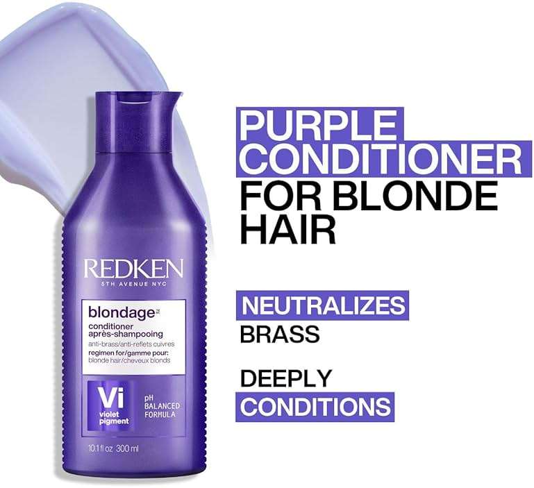 Redken Blondage Purple Shampoo and Conditioner Set For Blonde & Highlighted Hair - Neutralizes Brass & Moisturizes Hair With Pure Violet Pigments, Color Depositing, 10.1 Fl Oz (Pack of 2) - Image 4