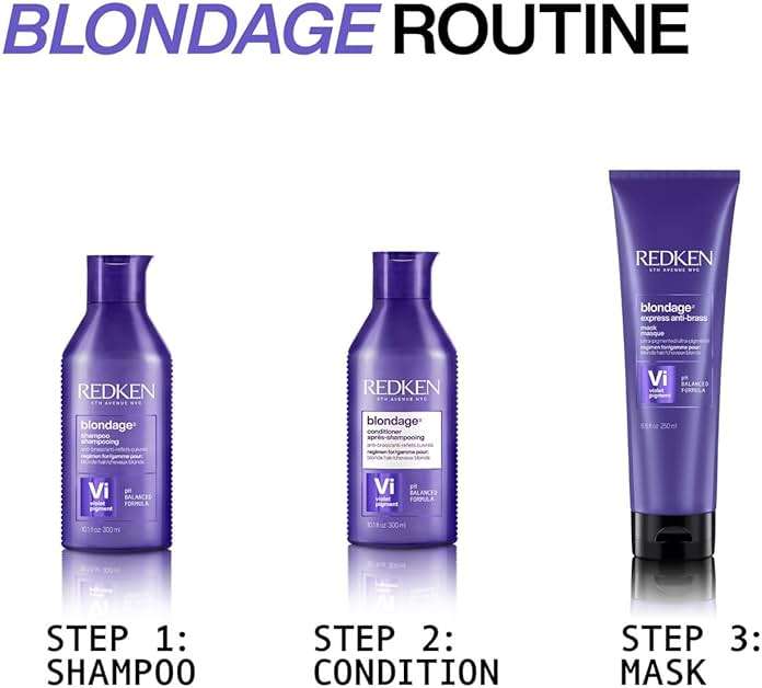 Redken Blondage Purple Shampoo and Conditioner Set For Blonde & Highlighted Hair - Neutralizes Brass & Moisturizes Hair With Pure Violet Pigments, Color Depositing, 10.1 Fl Oz (Pack of 2) - Image 7