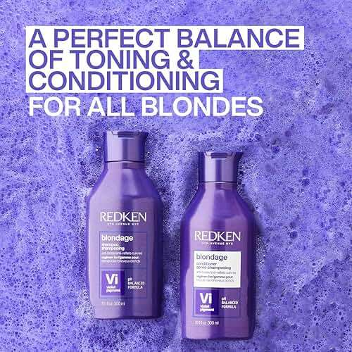 Redken Blondage Purple Shampoo and Conditioner Set For Blonde & Highlighted Hair - Neutralizes Brass & Moisturizes Hair With Pure Violet Pigments, Color Depositing, 10.1 Fl Oz (Pack of 2) - Image 9