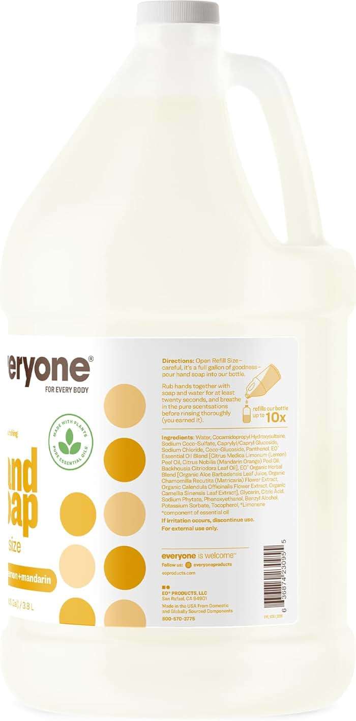 Everyone Liquid Hand Soap Refill, 1 Gallon, Meyer Lemon and Mandarin, made with Essential Oils for Kitchen and Bathroom - Image 2