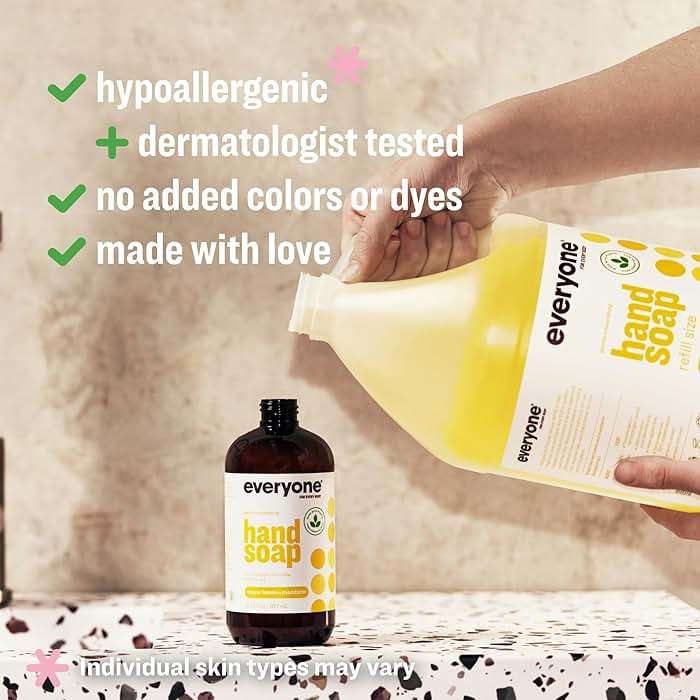 Everyone Liquid Hand Soap Refill, 1 Gallon, Meyer Lemon and Mandarin, made with Essential Oils for Kitchen and Bathroom - Image 3