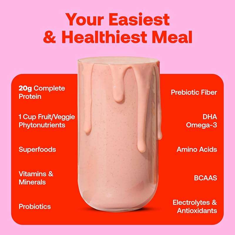 Happy Viking Plant-Based Protein Powder +100 Superfoods Strawberry Meal Replacement Shake, Created by Venus Williams, 30g Plant Protein, 10g Fiber, Vegan, Gluten-Free, Non-GMO,15 Meals - Image 3