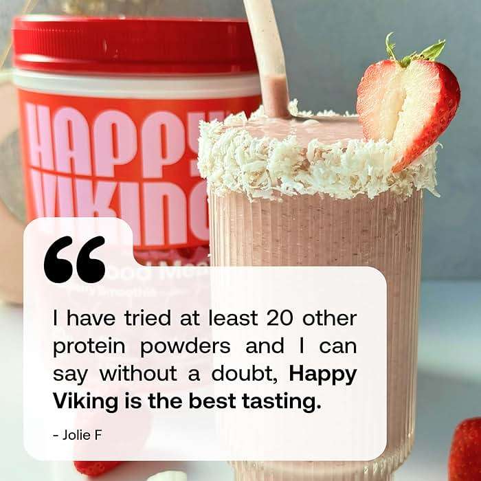 Happy Viking Plant-Based Protein Powder +100 Superfoods Strawberry Meal Replacement Shake, Created by Venus Williams, 30g Plant Protein, 10g Fiber, Vegan, Gluten-Free, Non-GMO,15 Meals - Image 7