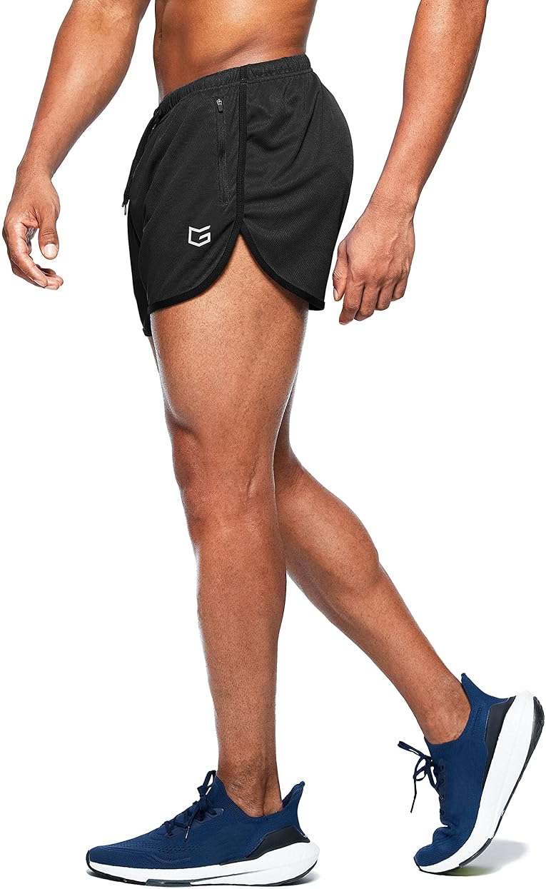 G Gradual Men's Running Shorts 3 Inch Quick Dry Gym Athletic Jogging Shorts with Zipper Pockets - Image 2