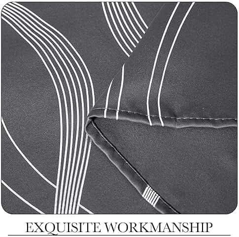 NICETOWN Grey Blackout Striped Pattern Curtains for Living Room 84 inch Long 2 Panels Set, Noise Reducing Thermal Insulated Wave Line Foil Print Bedroom Drapes for Patio Sliding Glass Door (52 x 84) - Image 7