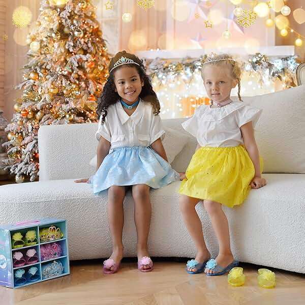 Meland Princess Dress Up for Girls - Dress Up Clothes with Shoes & Skirts, Princess Toys for Toddler Girl 3,4,5,6 Years - Image 7