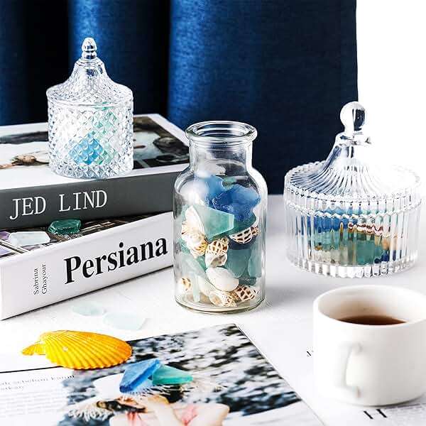 Jetec Sea Glass for Crafts Pieces Seaglass Decor Flat Frosted Sea Glass Ornaments Vase Filler Crushed for Beach Wedding Party Decor Home Aquarium DIY Craft Supplies,11 oz(Blue, White, Green) - Image 7