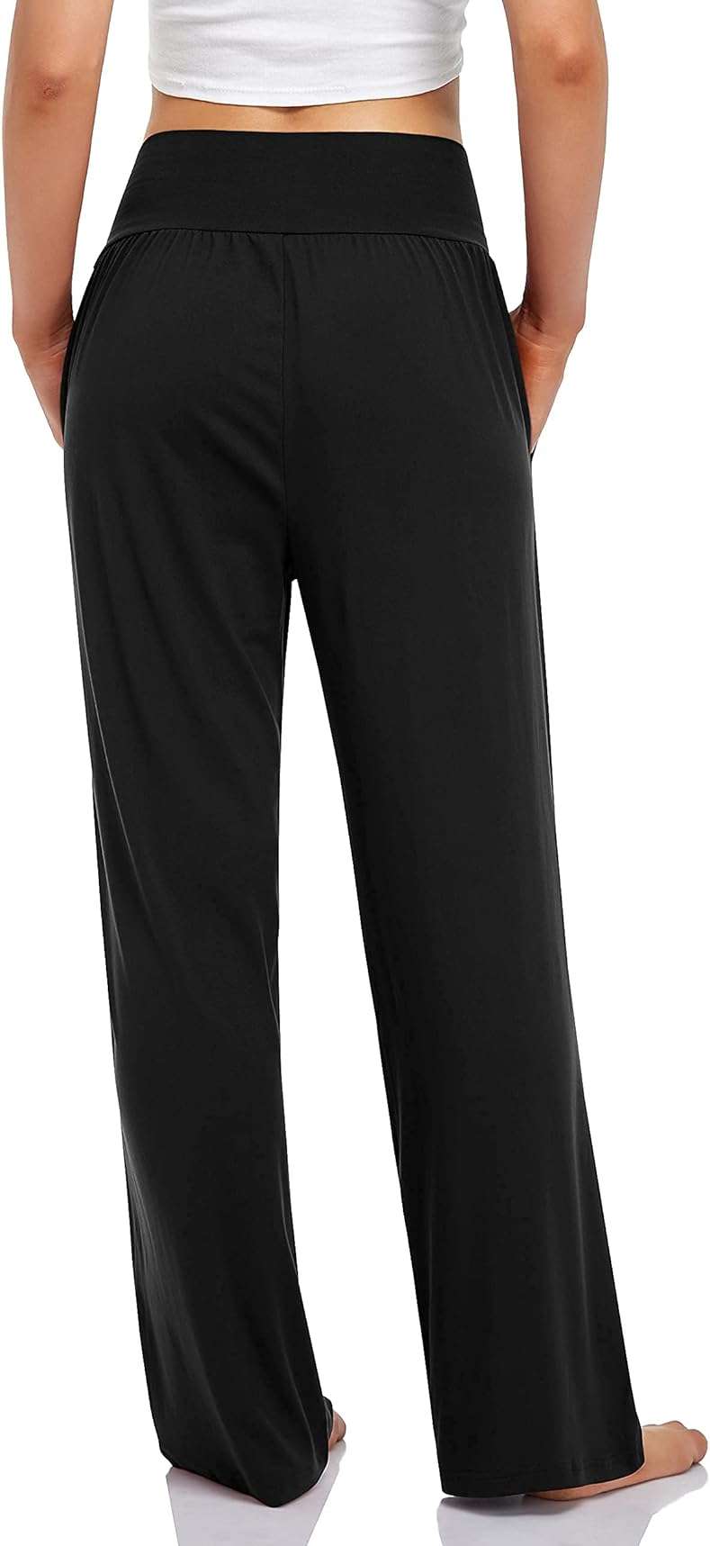 UEU Women's Casual Loose Wide Leg Cozy Pants Yoga Sweatpants Comfy High Waisted Sports Athletic Lounge Pants with Pockets - Image 4