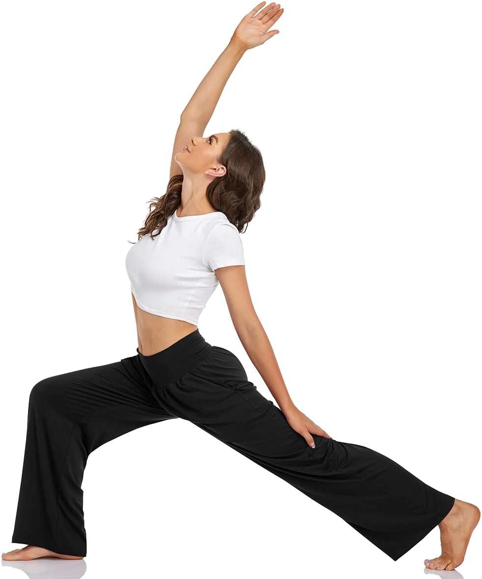 UEU Women's Casual Loose Wide Leg Cozy Pants Yoga Sweatpants Comfy High Waisted Sports Athletic Lounge Pants with Pockets - Image 5