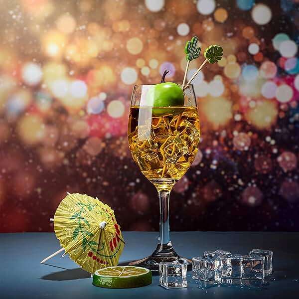 160 Pcs Cocktail Drink Decoration Accessories 60 Drink Cocktail Umbrellas 100 Fruit Picks Summer Coconut Palm Colorful Bamboo Toothpicks Tropical Luau Hawaiian Beach Party Decorations - Image 5