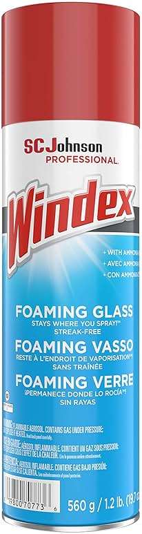 SC Johnson Professional Windex Foaming Glass Cleaner, Fresh, 20 oz Aerosol Spray, 6/Carton (333813) - Image 2