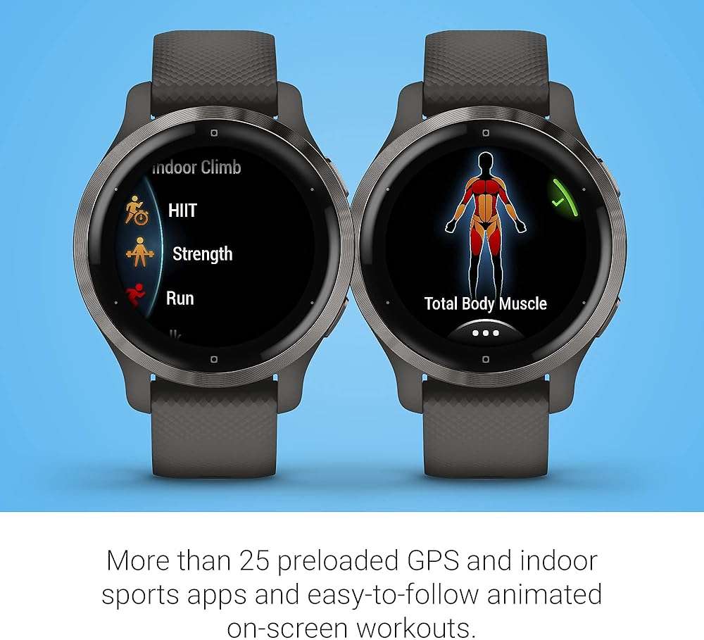 Garmin Venu 2S, Smaller-Sized GPS Smartwatch with Advanced Health Monitoring and Fitness Features, Slate Bezel with Graphite Case and Silicone Band, (010-02429-00) (Renewed) - Image 4