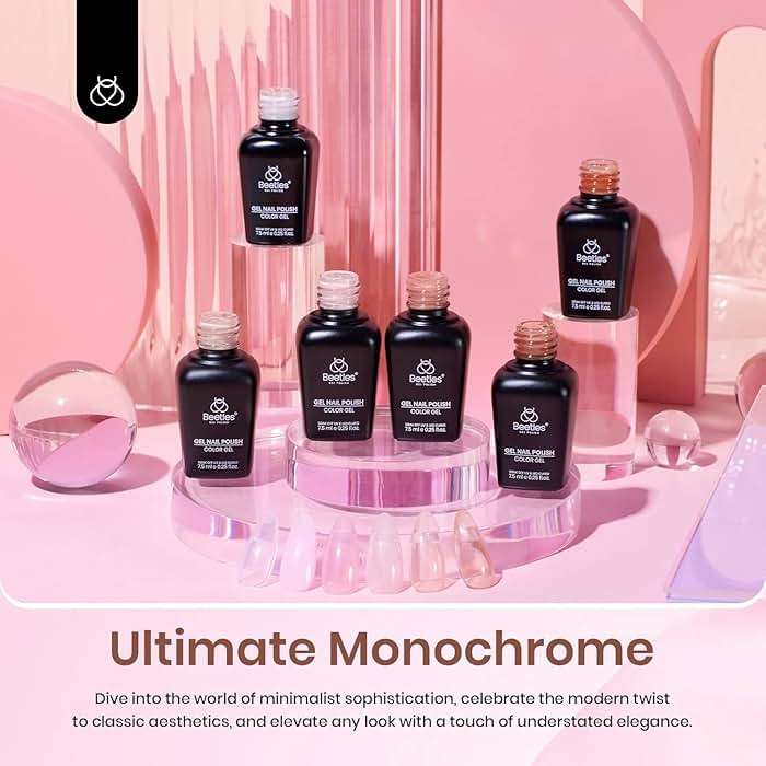 Beetles Sheer Elegance Nude Gel Nail Polish Set - 6 Colors Jelly Gel Polish Kit Milky White Nude Pink Brown Nail Concealer Translucent Effect Soak Off Uv French Nail Art Gift for Women - Image 7