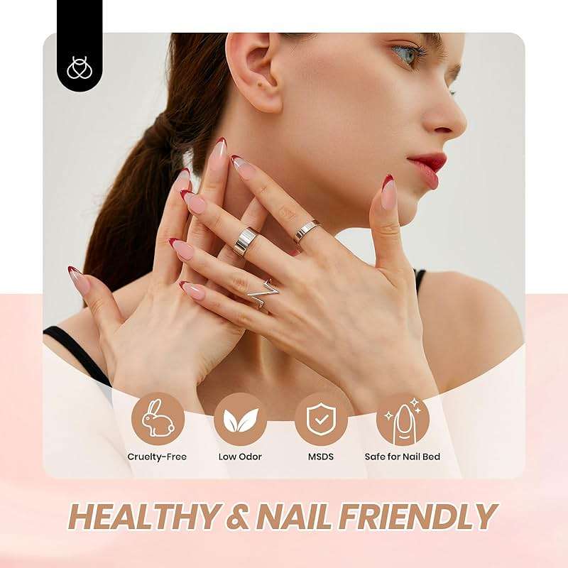 Beetles Sheer Elegance Nude Gel Nail Polish Set - 6 Colors Jelly Gel Polish Kit Milky White Nude Pink Brown Nail Concealer Translucent Effect Soak Off Uv French Nail Art Gift for Women - Image 8