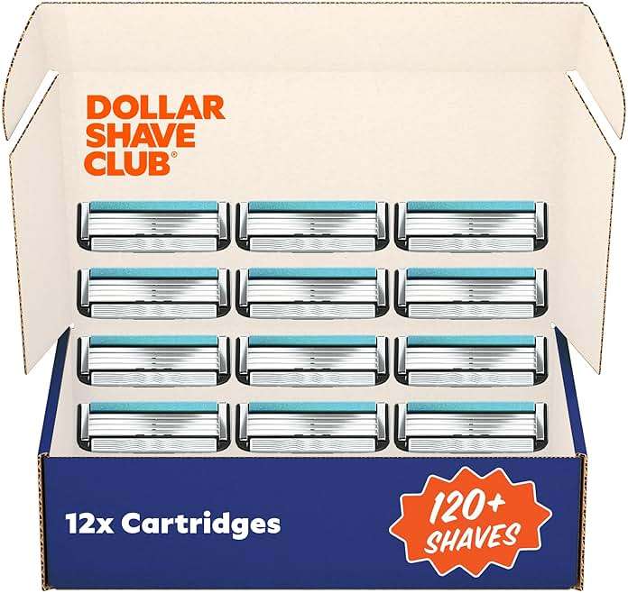 Dollar Shave Club | 4 Blade Razor Refills (12 Pack) | Swift Rinse Blades for Longer and Thicker Hair - Image 1
