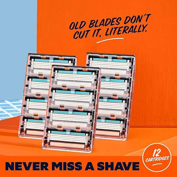 Dollar Shave Club | 4 Blade Razor Refills (12 Pack) | Swift Rinse Blades for Longer and Thicker Hair - Image 5