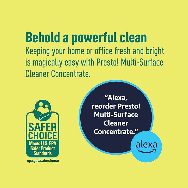 Amazon Brand - Presto! Multi-Surface Cleaner Concentrate, 2X Concentrated Formula, Lemon Scent, Streak-Free All Purpose Cleaner for Hardwood Floors, Tile, Countertops, 32 fl oz, 2-Pack - Image 7