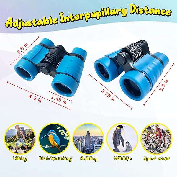 ESSENSON Binoculars for Kids, Blue | Toys Gifts for Age 3-10+ Years, Boys Girls Telescope, Outdoor Sports & Bird Watching, Birthday Presents - Image 3