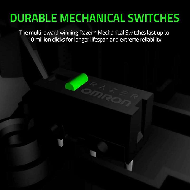 Razer DeathAdder Essential Gaming Mouse: 6400 DPI Optical Sensor - 5 Programmable Buttons - Mechanical Switches - Rubber Side Grips - Classic Black - Image 3