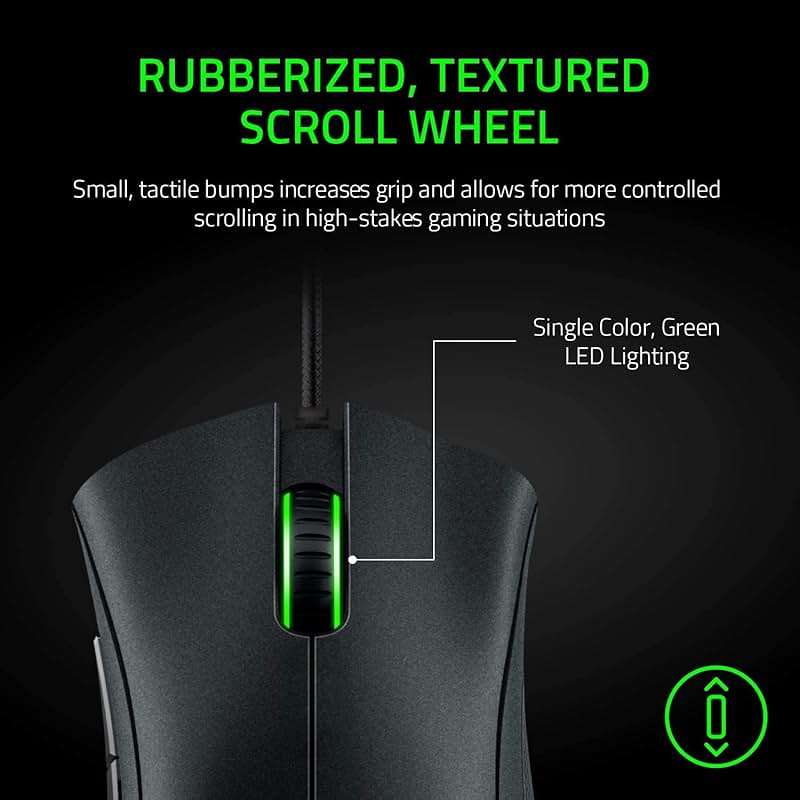 Razer DeathAdder Essential Gaming Mouse: 6400 DPI Optical Sensor - 5 Programmable Buttons - Mechanical Switches - Rubber Side Grips - Classic Black - Image 5