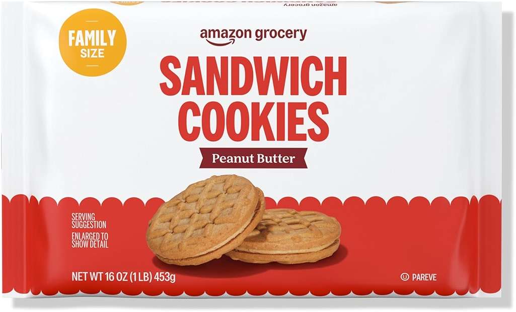 Amazon Grocery, Peanut Butter Sandwich Cookies, 1 Lb - Image 1