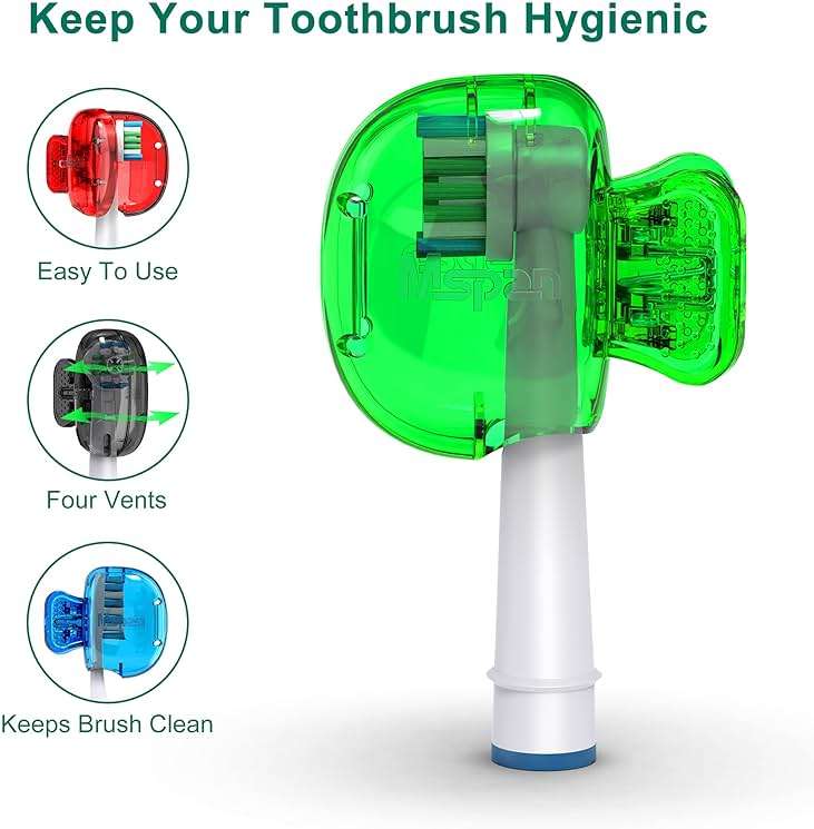 Mspan Toothbrush Head Cover Cap: Toothbrush Protector Brush Pod Case Protective Plastic Clip Bathroom Cool Stuff for Household Travel - Image 3