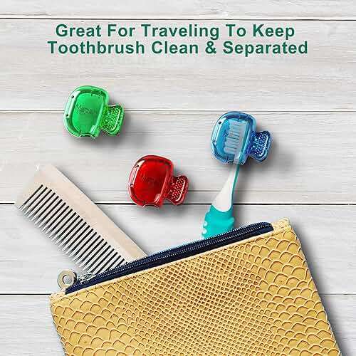 Mspan Toothbrush Head Cover Cap: Toothbrush Protector Brush Pod Case Protective Plastic Clip Bathroom Cool Stuff for Household Travel - Image 6