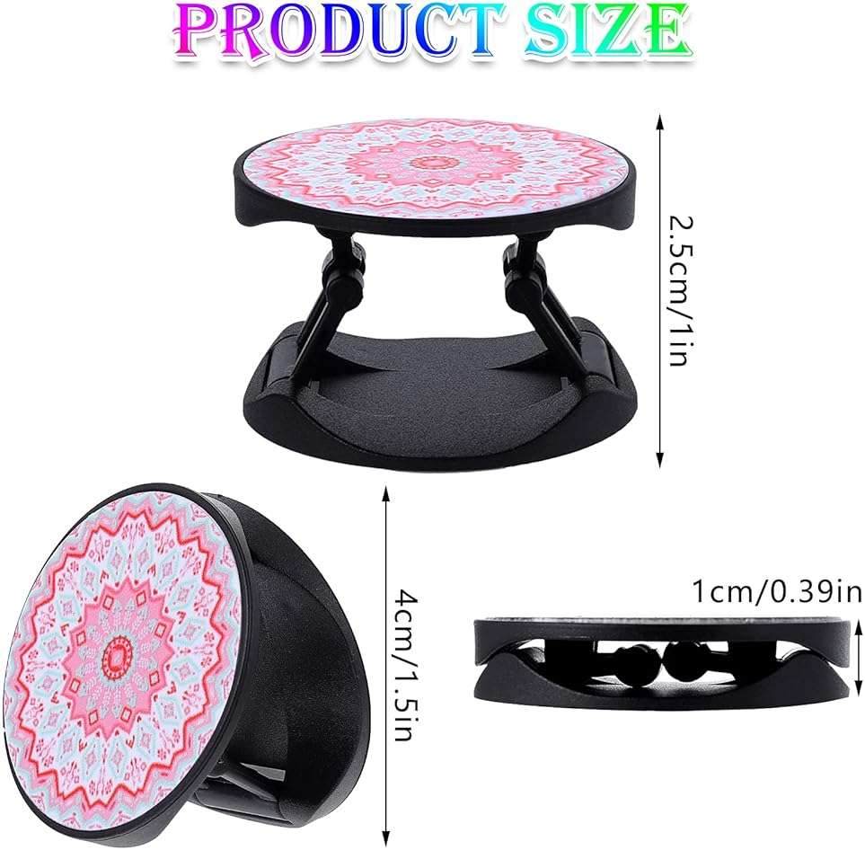 Honoson 9 Pieces Cell Phone Grip Holder Collapsible Holder Colorful Self-Adhesive Finger Ring Sublimation for Smartphone and Tablets(Mandala Flower) - Image 3