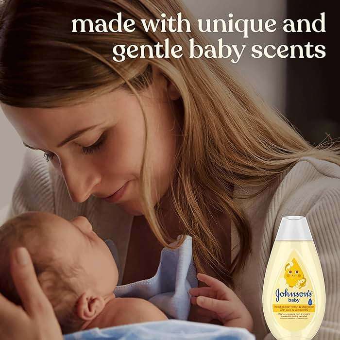 Johnson's Baby Head-To-Toe Baby Wash & Shampoo + Aloe & Vitamin B5, 2-in-1 Bath Wash Gently Cleanses Newborn's Delicate Skin & Hair, Hypoallergenic, No Added Parabens, Dyes & Sulfates, 13.6 fl. Oz - Image 5