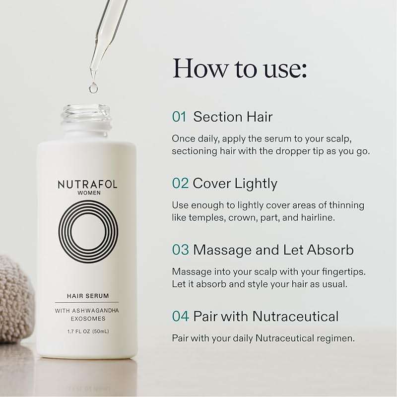 Nutrafol Women's Hair Serum, Supports Visibly Thicker and Stronger Hair, Vegan, Lightweight and Fast-Absorbing. - Image 7