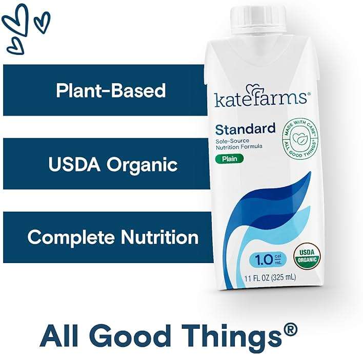 KATE FARMS Organic 1.0 Sole-Source Nutrition Shake, Plain, 16g Protein, 27 Vitamins and Minerals, Meal Replacement, Protein Shake, 11 oz (12 Pack) - Image 3