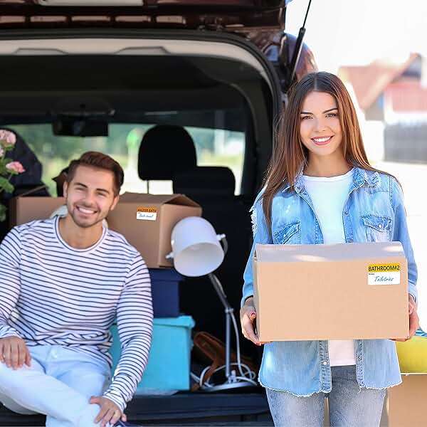 Hebayy 500 pcs 20 Designs Pre-Printed Color-Coded Home Moving Packing Box Labels with Writable Notes Areas, Each Measures 2” x 3” - Image 5