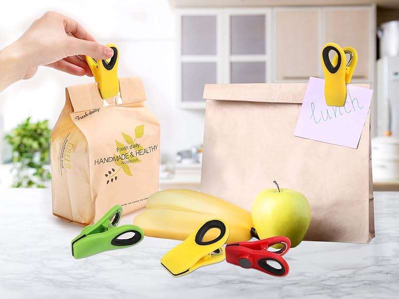12 Pack Chip Clips Bag Clip, Magnetic Food Clip for Chips, Bread, Snacks, Kitchen, Refrigerator, Clothes Pins Multicolor - Image 7