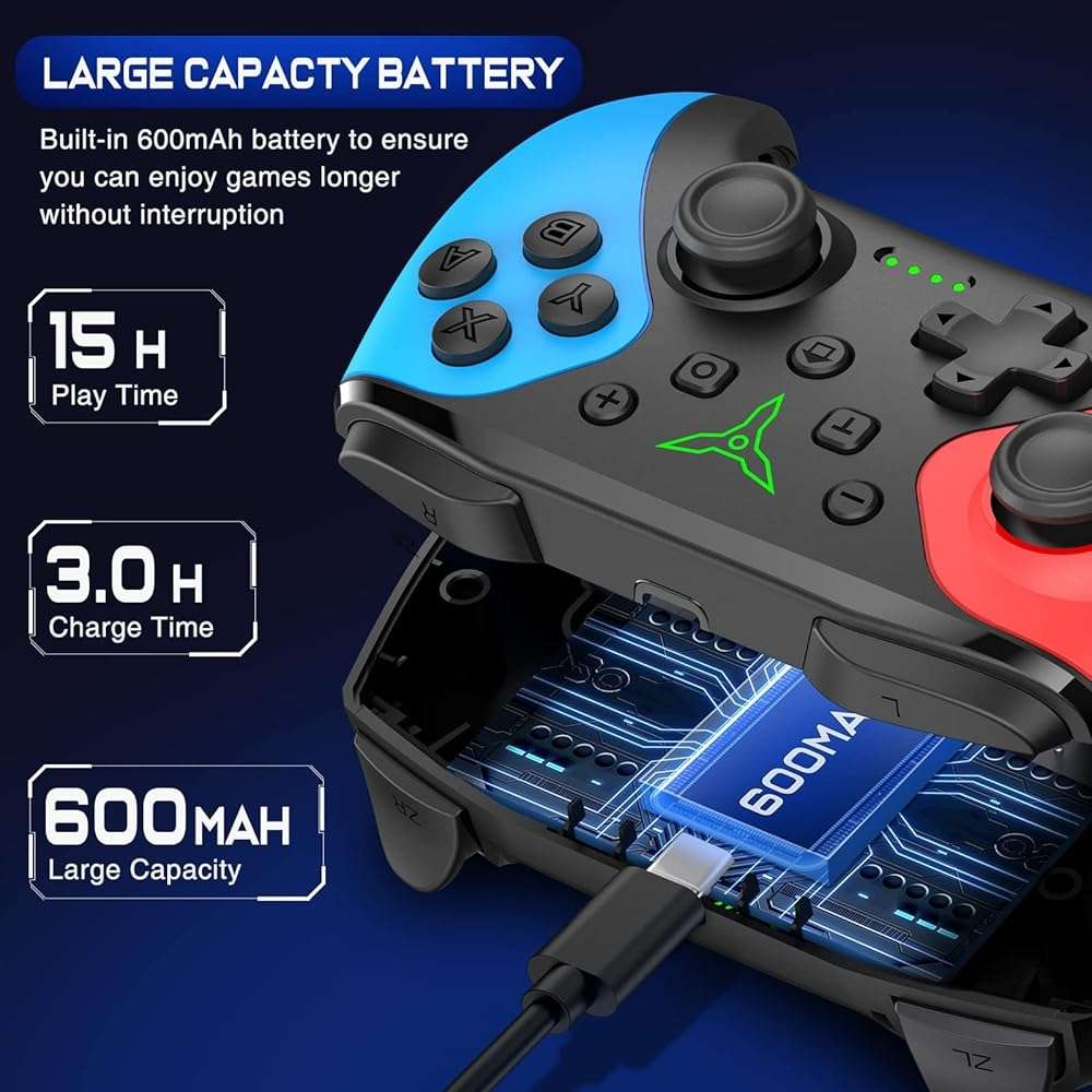 Wireless Switch Controller for Nintendo Switch/Switch 2/Lite/OLED Controller, Switch Controller with a Mouse Touch Feeling on Back Buttons, Extra Switch Pro Controller with Wake-up,Programmable, Turbo Function - Image 6