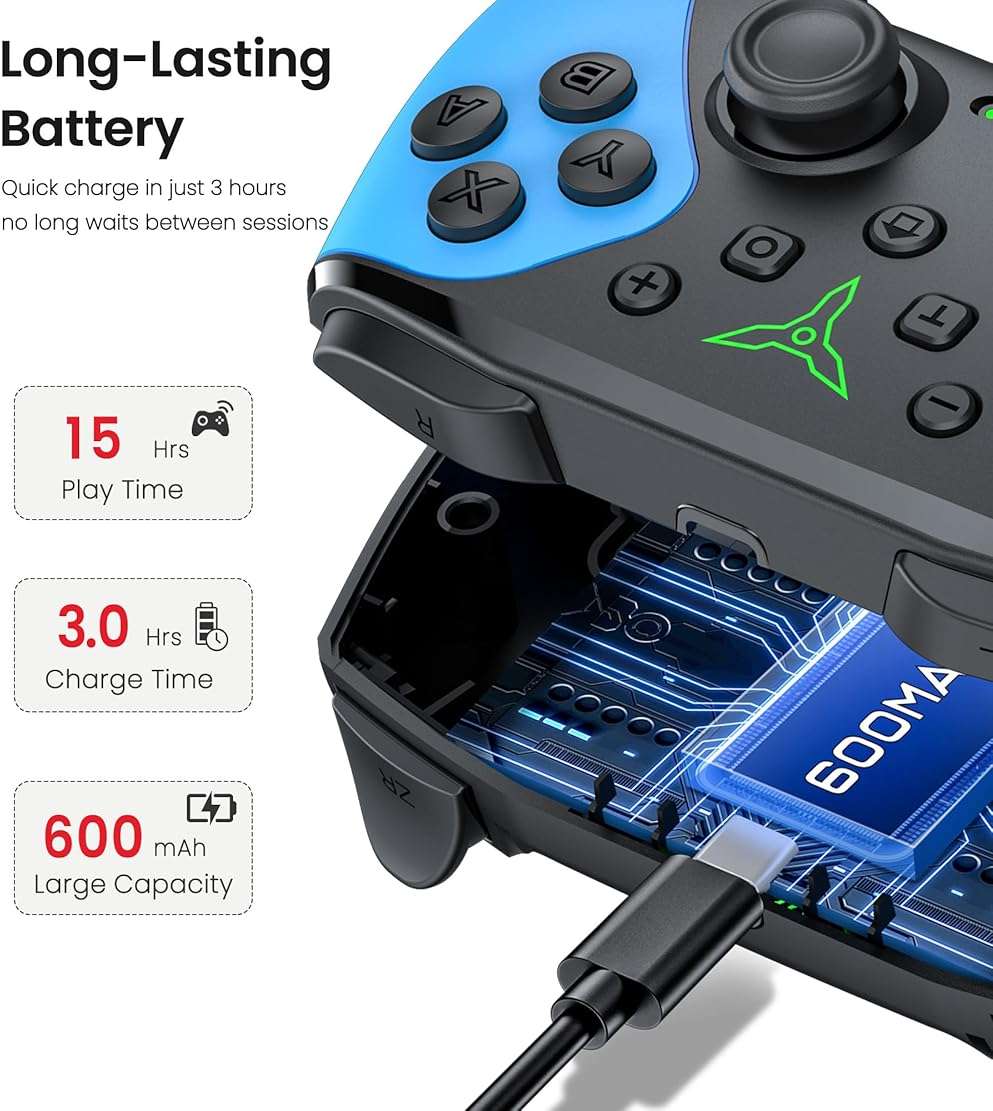 Wireless Switch Controller for Nintendo Switch/Switch 2/Lite/OLED Controller, Switch Controller with a Mouse Touch Feeling on Back Buttons, Extra Switch Pro Controller with Wake-up,Programmable, Turbo Function - Image 8