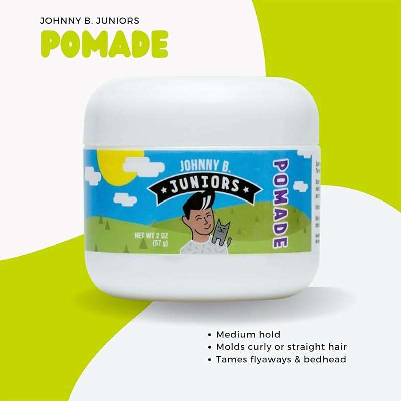 JOHNNY B. Juniors Hair Styling Pomade 2 oz. Jar Curly or Straight Hair for Kids - Image 2