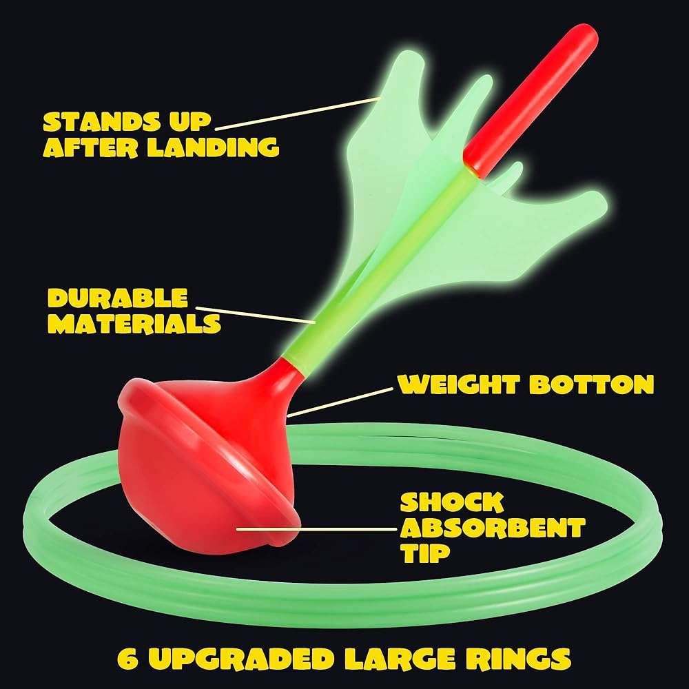 JOYIN Lawn Darts Game Set for Kids and Adults - Glow in The Dark Outdoor Lawn Games for Adults and Family, Soft Tip Darts Set for Kids Camping, Outside Yard - Image 6