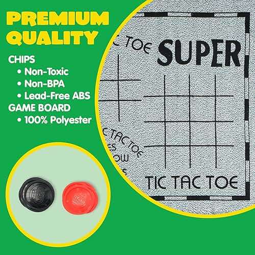 3-in-1 Vintage Giant Checkers, Tic, Tac, Toe, with Reversible Mat, 24 Chips, Family Board Game, Lawn Game, BBQ Party Favor, Indoor and Outdoor Activity for Kids and Adults - Image 6